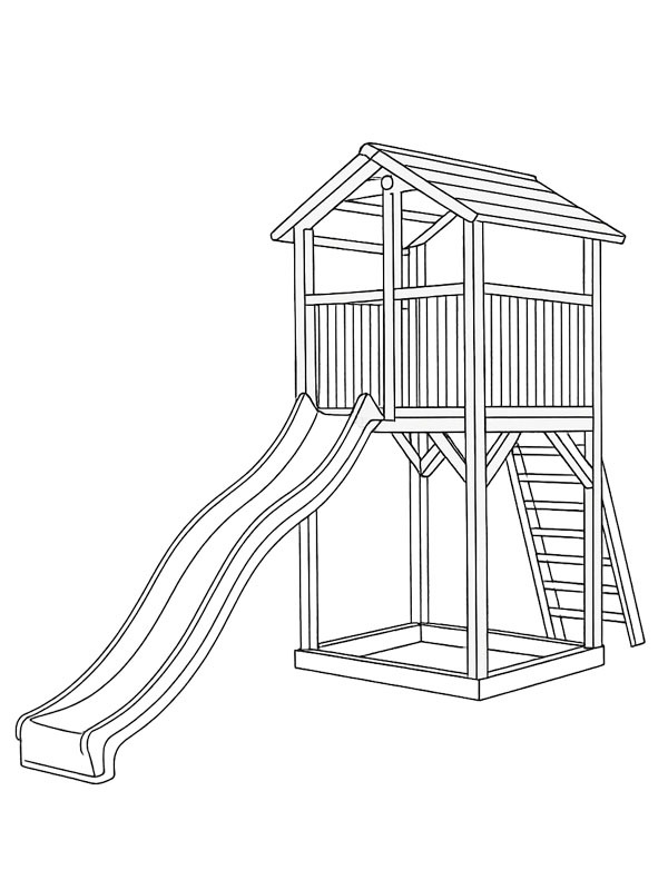 Playhouse with slide