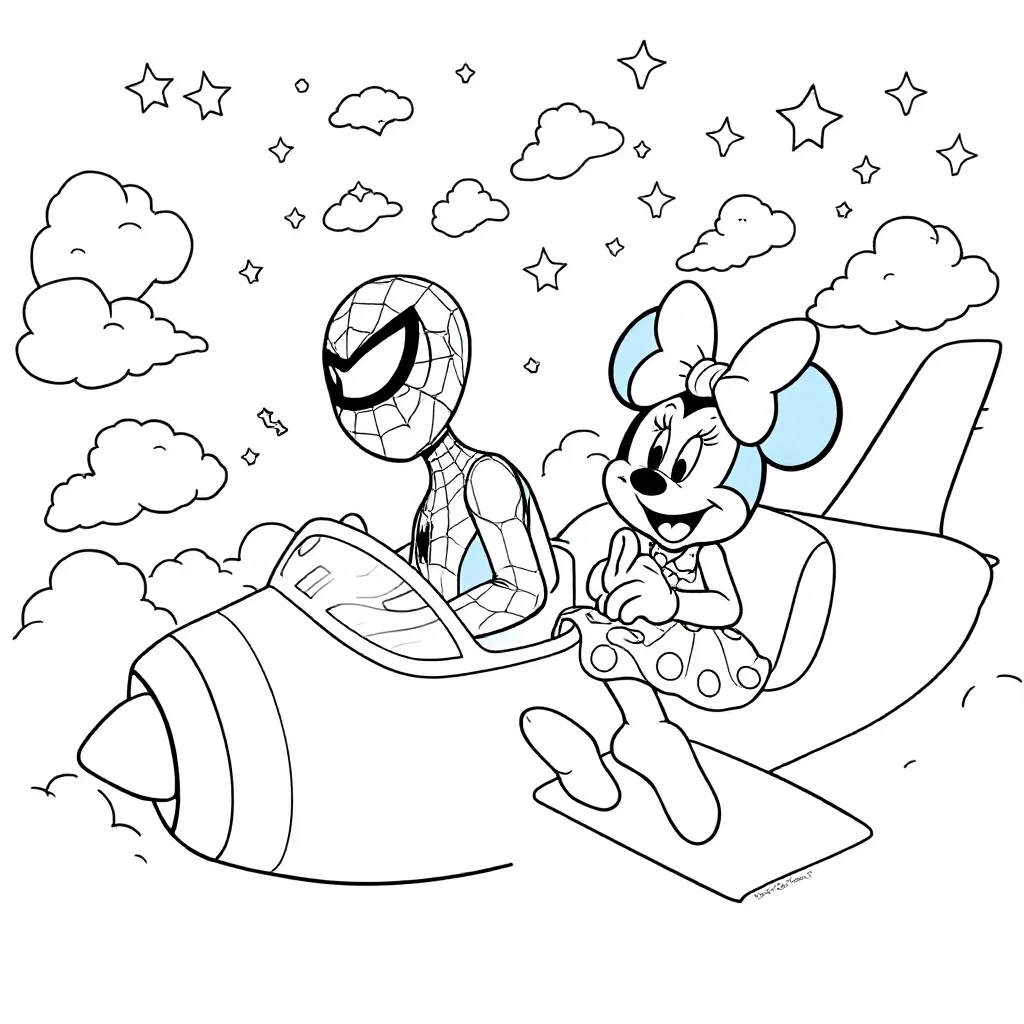 Spidey Minnie Mouse in aereo