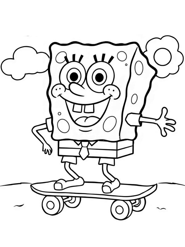 Svampebob på et skateboard