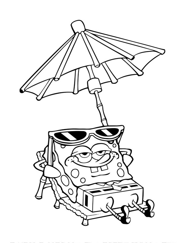 Spongebob on the beach