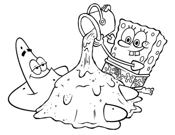 Svampebob Patrick spiller sand