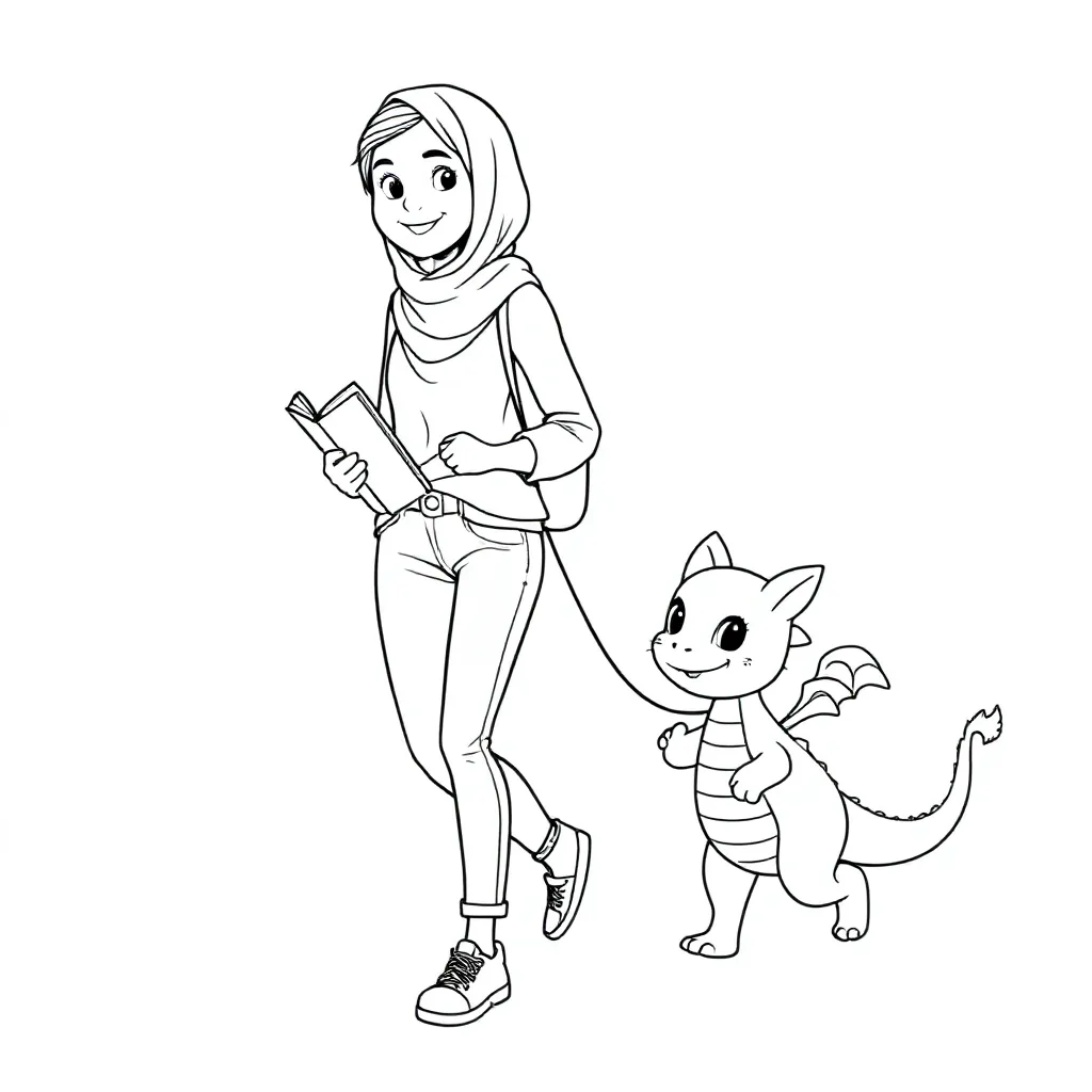 Sporty pige på 16 med tørklæde, sneakers og jeans