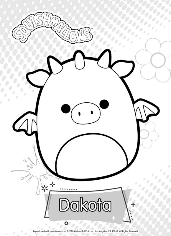 Squishmallows Dakota Le dragon Rose