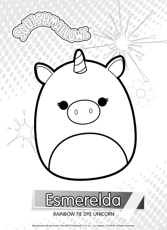 Squishmallows Esmeralda Tęczowy Jednorożec