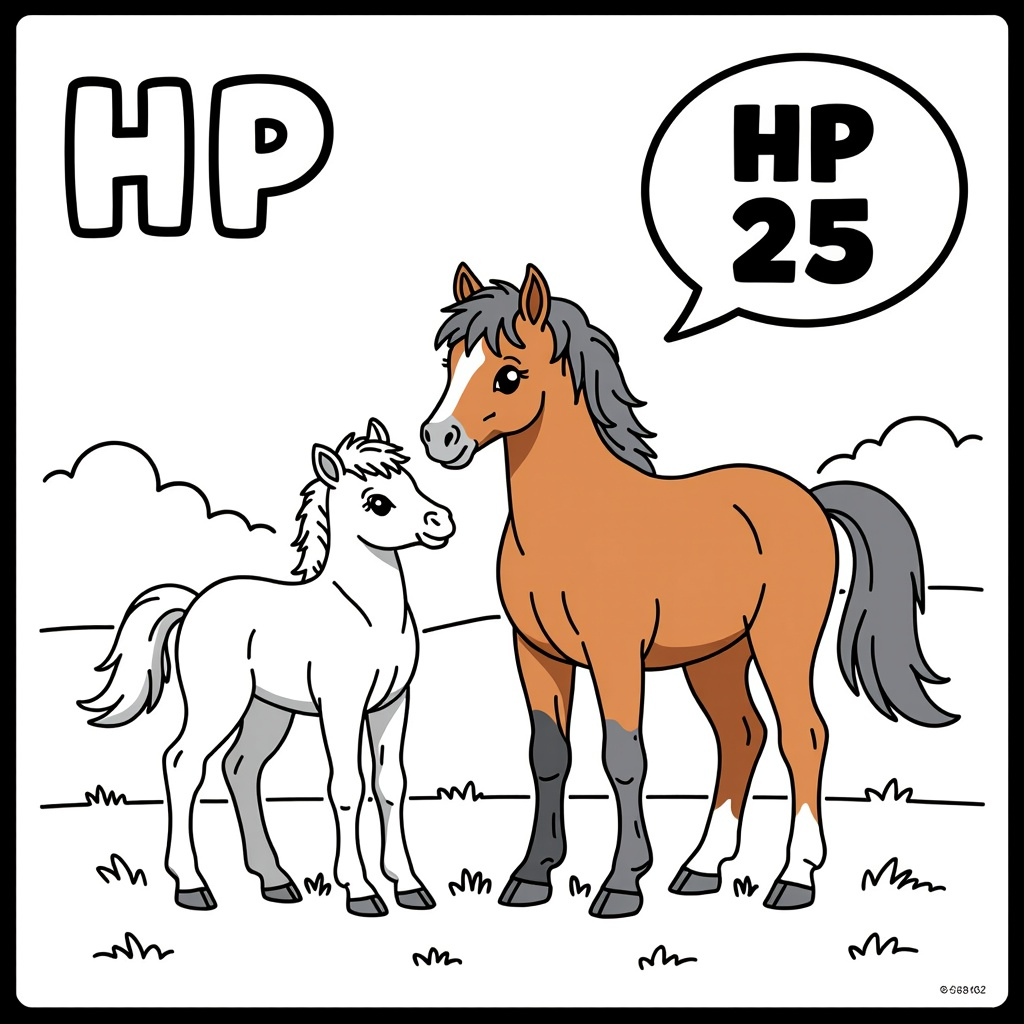 Prancing foal with mare