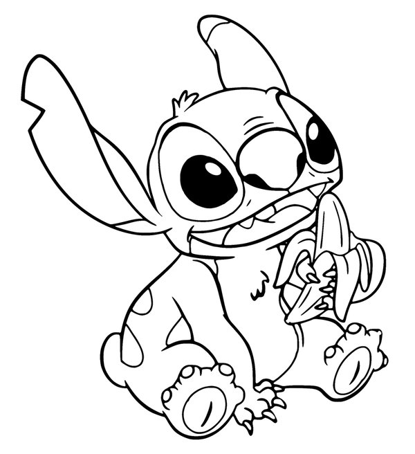 Stitch Eating Banana