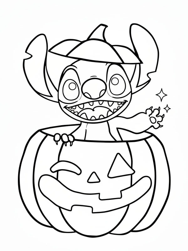 Stitch halloween-kurpitsassa