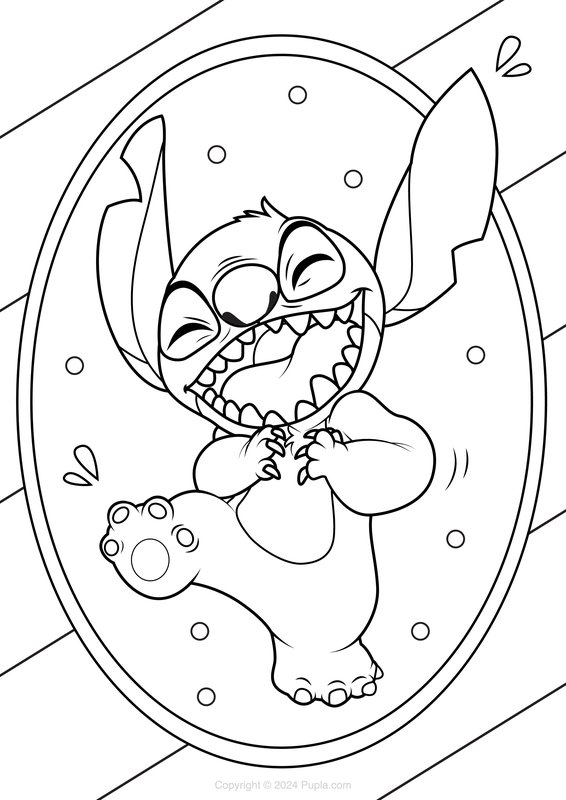 Stitch Laughing Hard