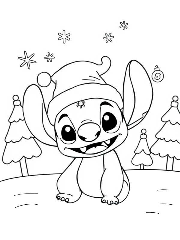 Stitch con cappello di Babbo Natale
