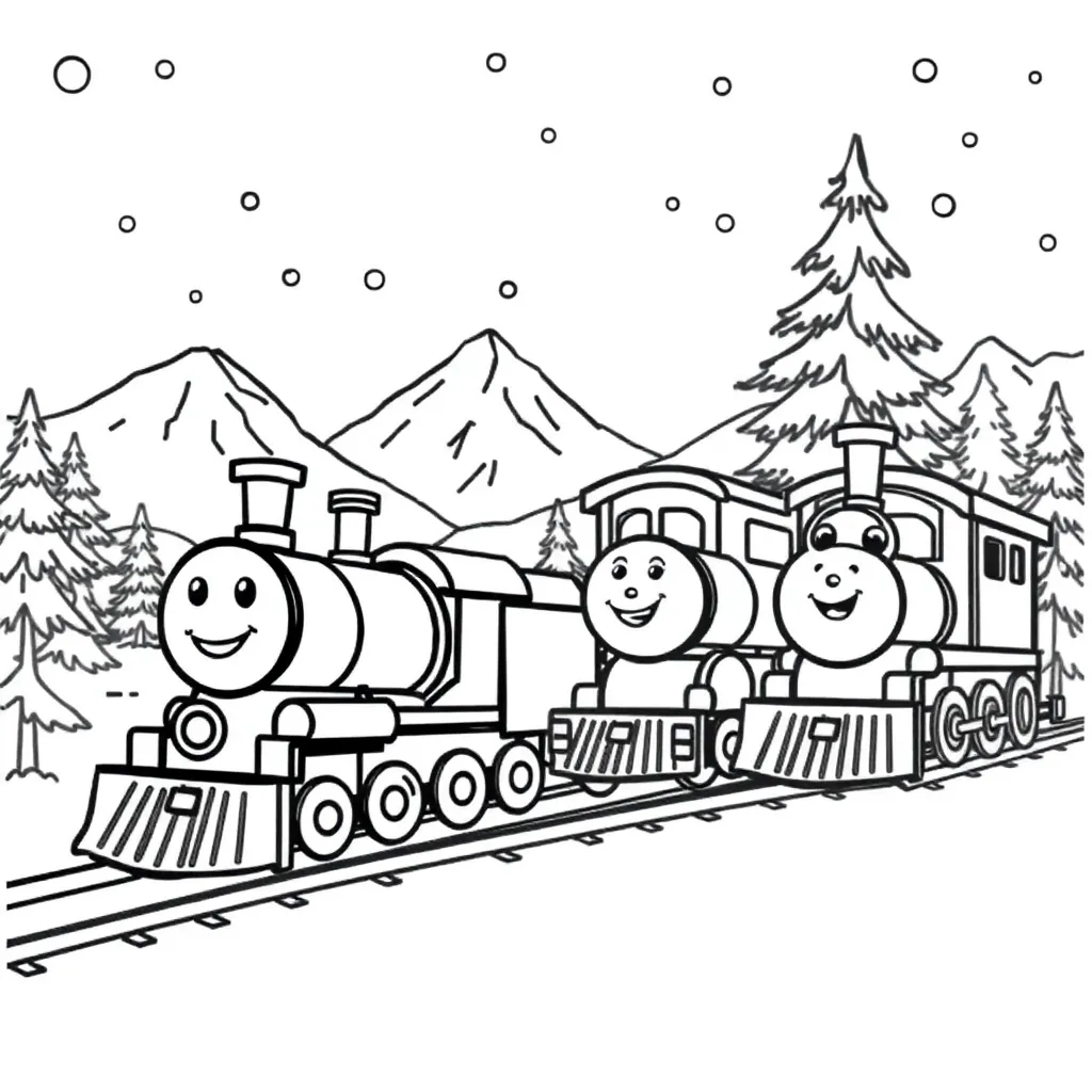 Thomas tog Winter Snow Cartoon