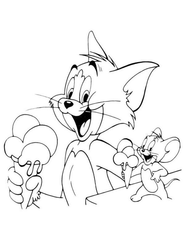 Tom and Jerry eat ice cream