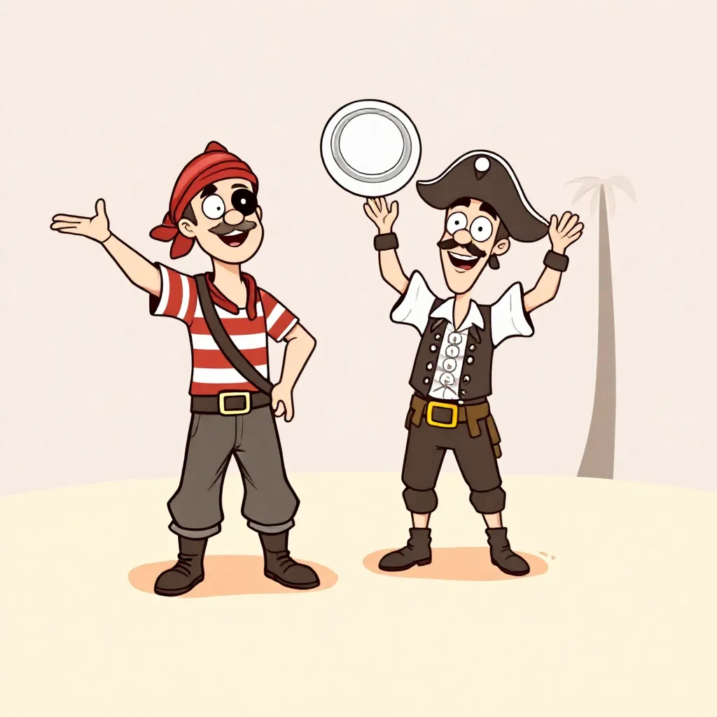 To pirater kaster en frisbee