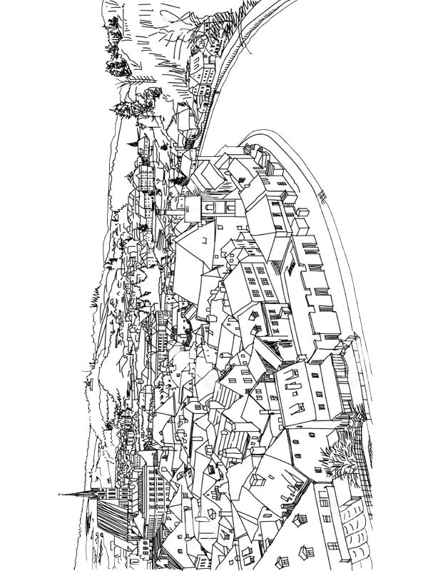 Udsigt på den gamle by af Český Krumlov