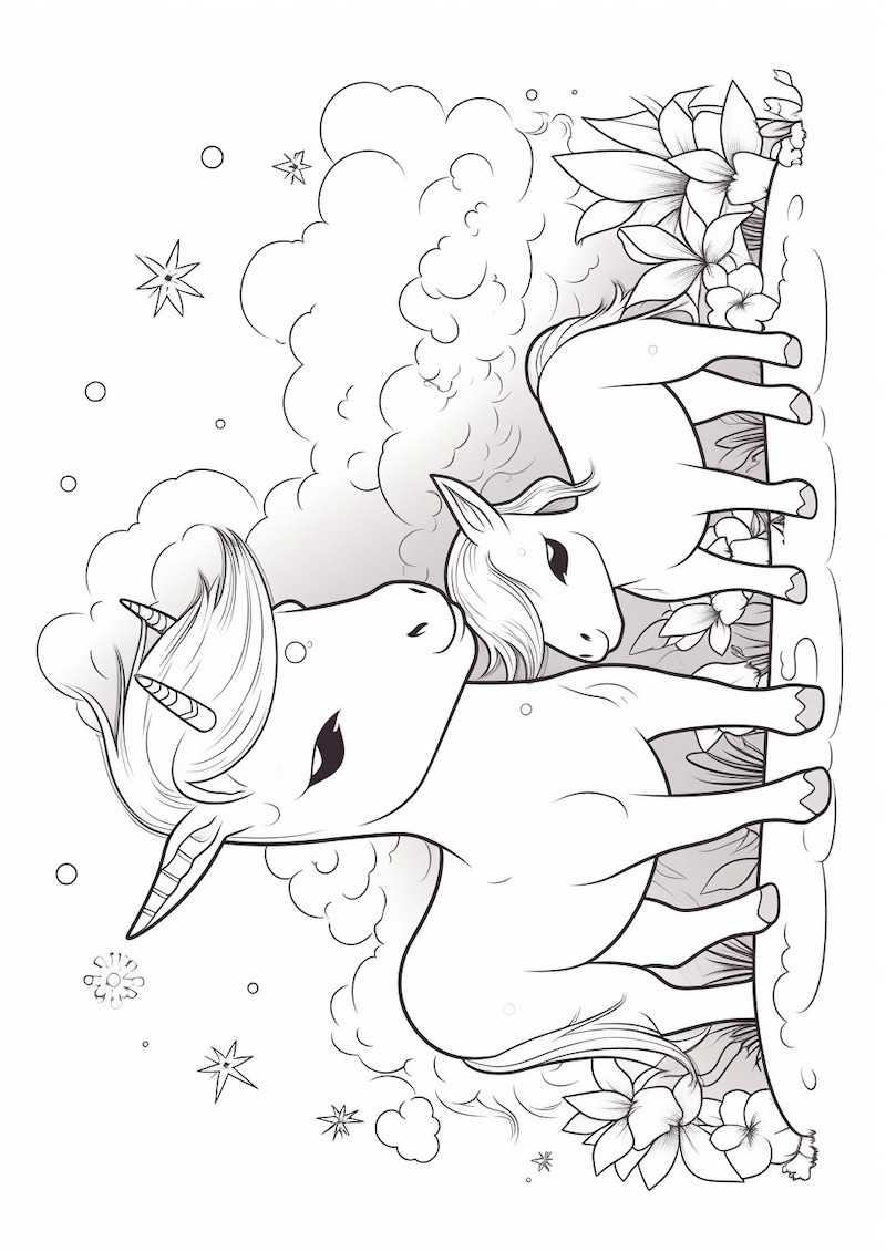 Enhjørning med baby