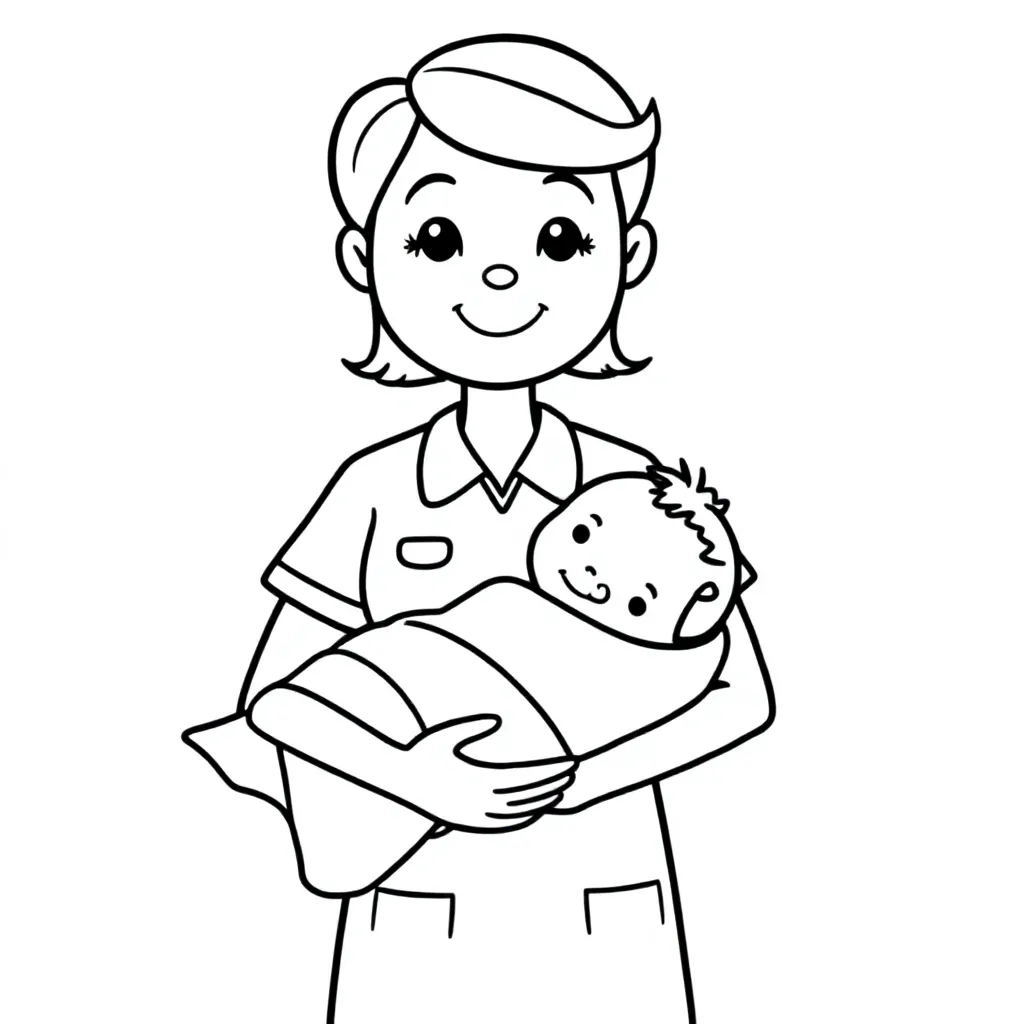 Infirmière avec un enfant