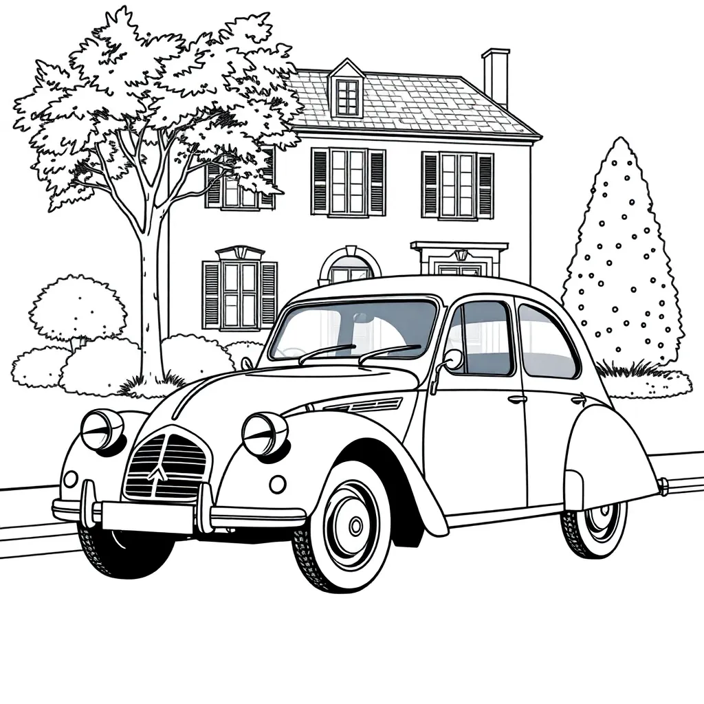 Vintage Auto Huis Europees Creatief