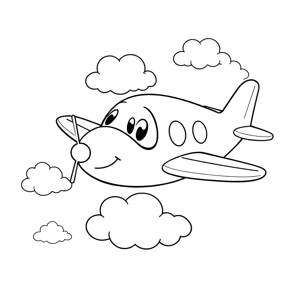 Flugzeugpropeller-Cartoon-Abenteuerwolken