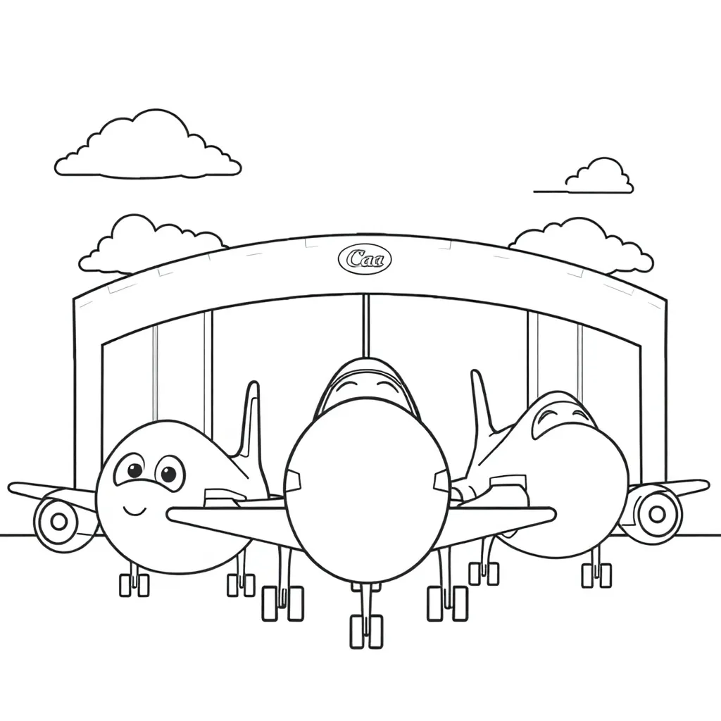 Avions Dessin Animé Joyeux Éducatif Aviation