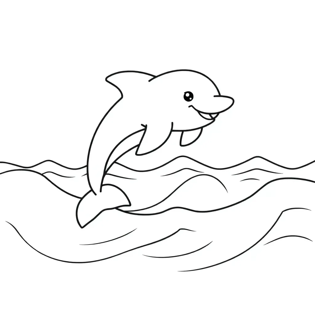 Vrolijke Dolfijn Zeedier Oceaan Blij Speels