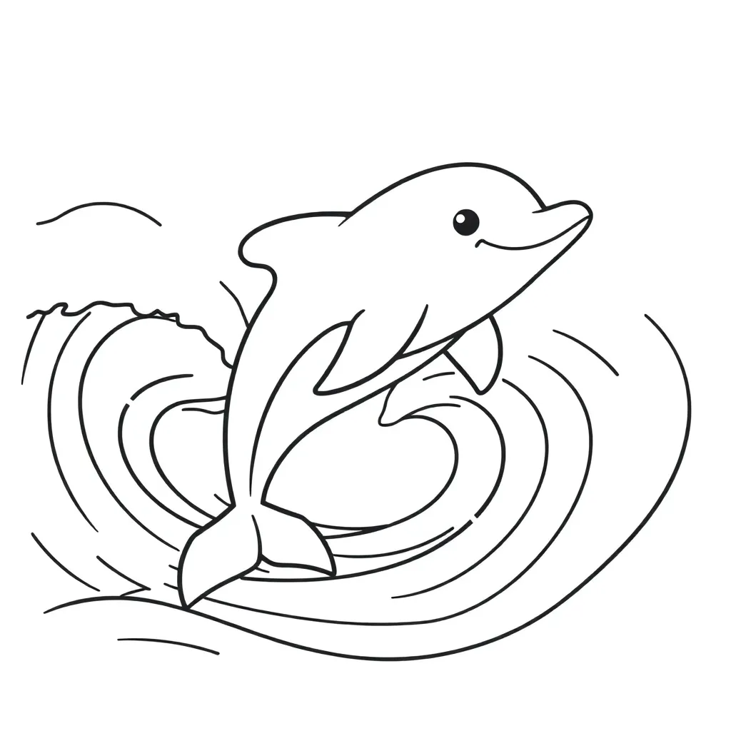 Vrolijke Dolfijn Zeedier Oceaan Speels Grappig