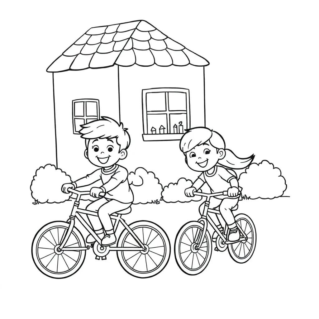 Vrolijke Sinterklaas Kinderen Fietsen Gezellig Huis Feestelijke Sfeer Creatief Inkleuren