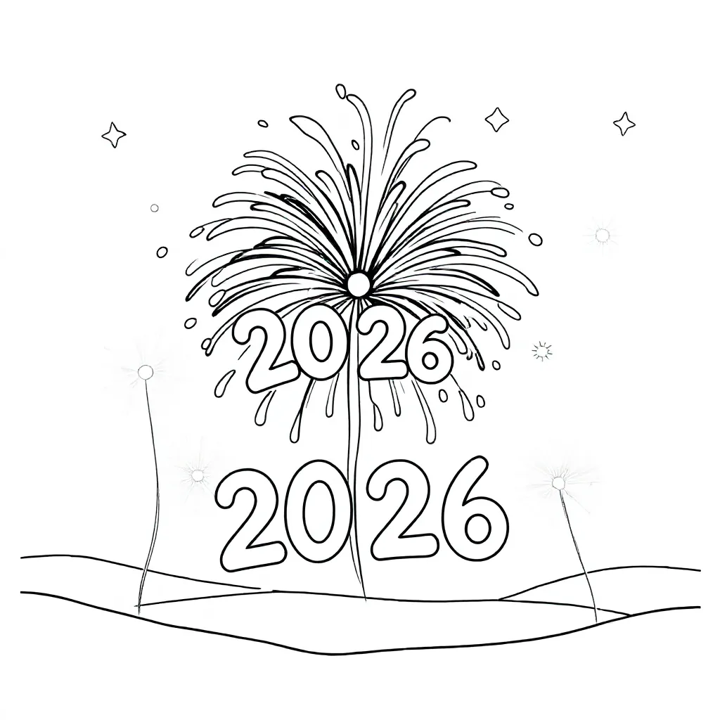 Fuochi d'artificio con il 2026