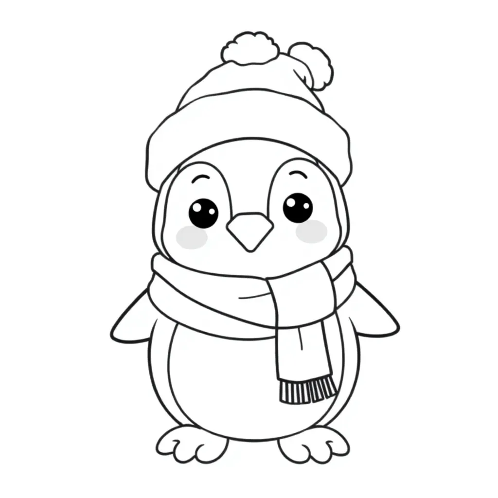 Invierno Pingüino Acogedor Estaciones Niños