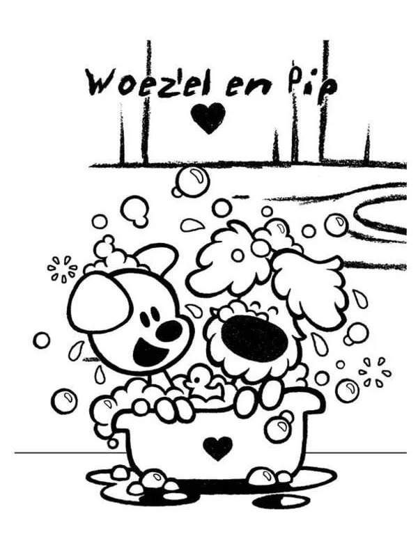 Woozel y Pip en el baño