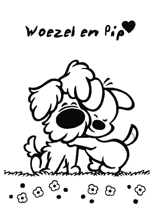 Woozel y Pip abrazados