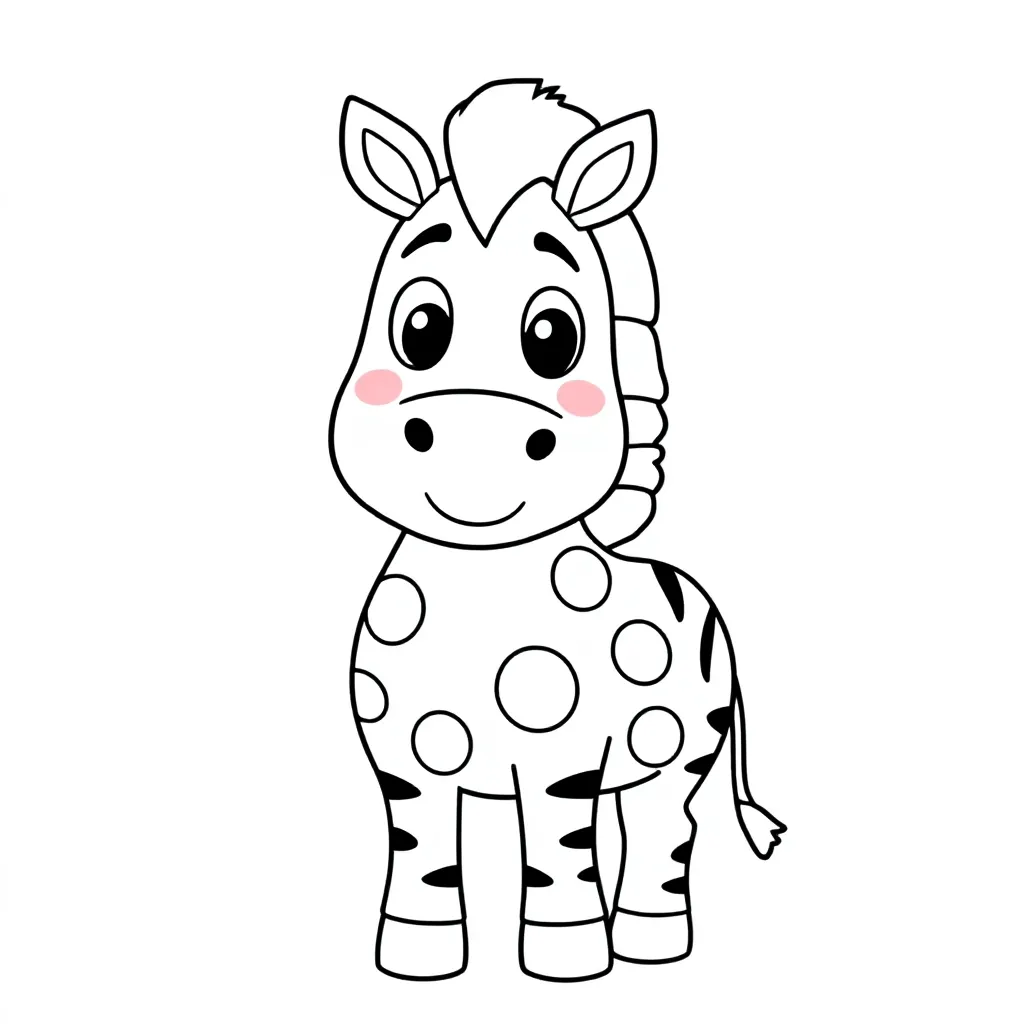 Zebra w kolorowe kropki