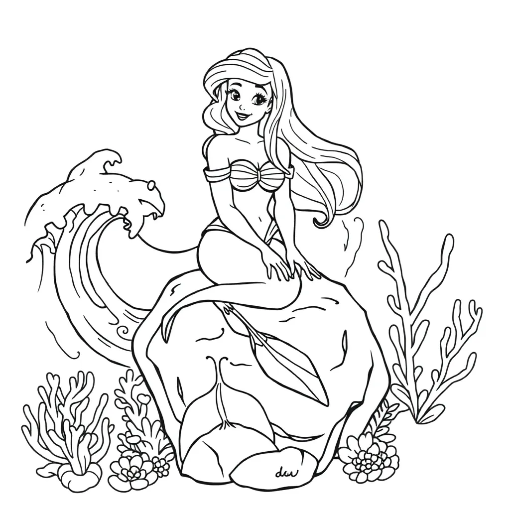 Zeemeermin Ariel Disney princess Roodharige Schoonheid Onderwaterwereld