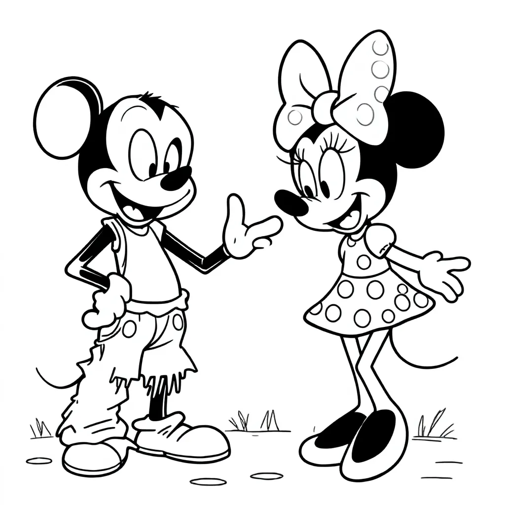 Zombie speelt met minnie mouse